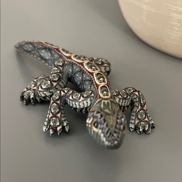 Vintage Handmade Polymer Clay Intricate Reptile Art Sculpture Collectible - Picture 2 of 8